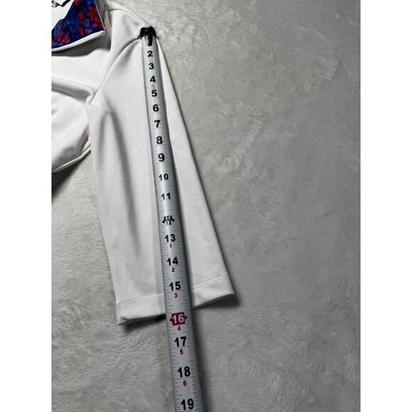 Sailor Sailor Britt 3/4 Sleeve White Floral Trim UPF 50+ Performance Top SZ SM - Picture 7 of 12